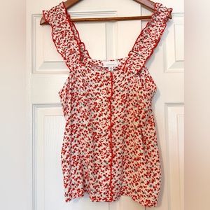 Topshop - red floral tank top • NWT